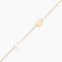 Histoire d'Or Bracelet Roselena Coeur Or Jaune Perle De Culture Hot