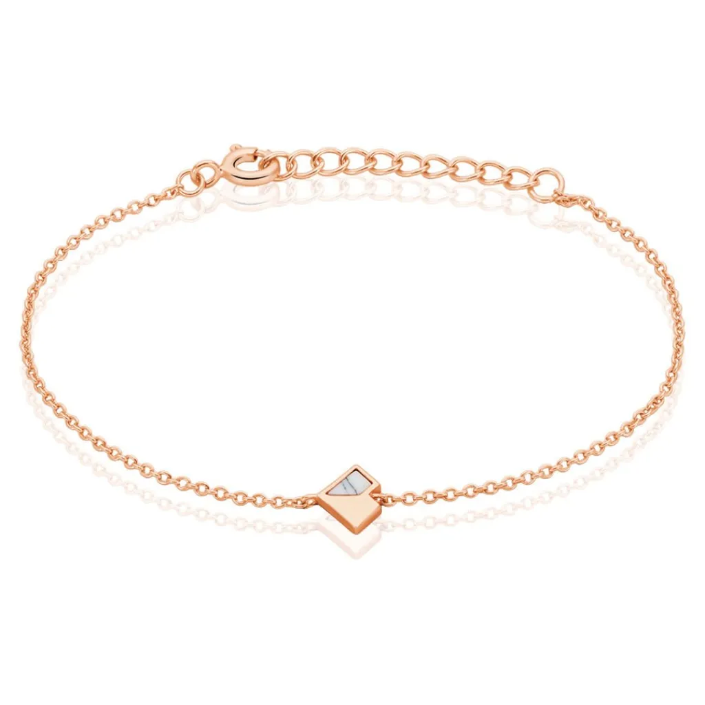 Histoire d'Or Bracelet Rossana Argent Rose Pierre De Synthese argent rose pierre blanc Discount
