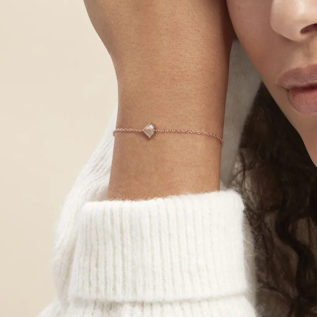 Histoire d'Or Bracelet Rossana Argent Rose Pierre De Synthese argent rose pierre blanc Discount