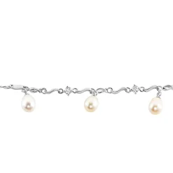 Histoire d'Or Bracelet Salomee Argent Blanc Perle De Culture Discount