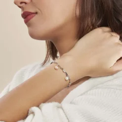 Histoire d'Or Bracelet Salomee Argent Blanc Perle De Culture Discount