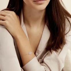 Histoire d'Or Bracelet Sarah Argent Blanc
