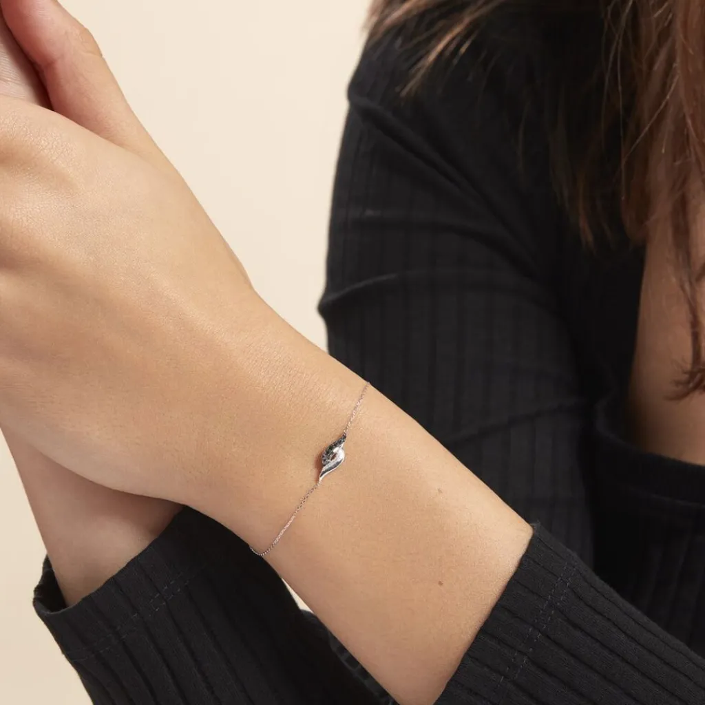 Histoire d'Or Bracelet Sculptural Or Blanc Diamant New