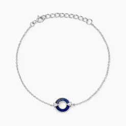 Histoire d'Or Bracelet Serafine Argent Blanc Lapis Lazuli Oxyde argent blanc lapis lazuli bleu