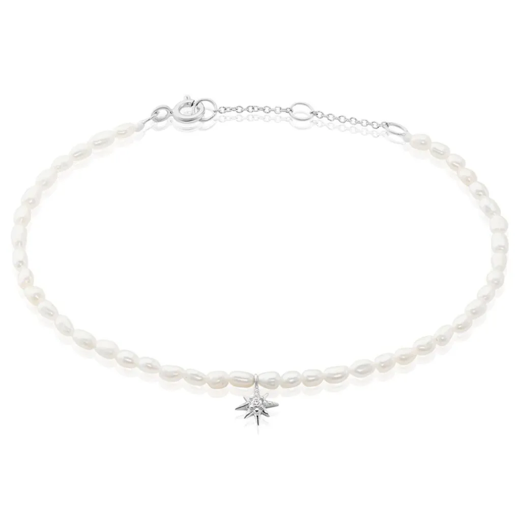 Histoire d'Or Bracelet Shelah Argent Blanc Perle De Culture Oxyde De Zirconium Outlet