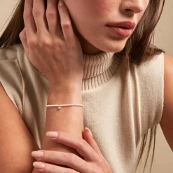 Histoire d'Or Bracelet Shelah Argent Blanc Perle De Culture Oxyde De Zirconium Outlet