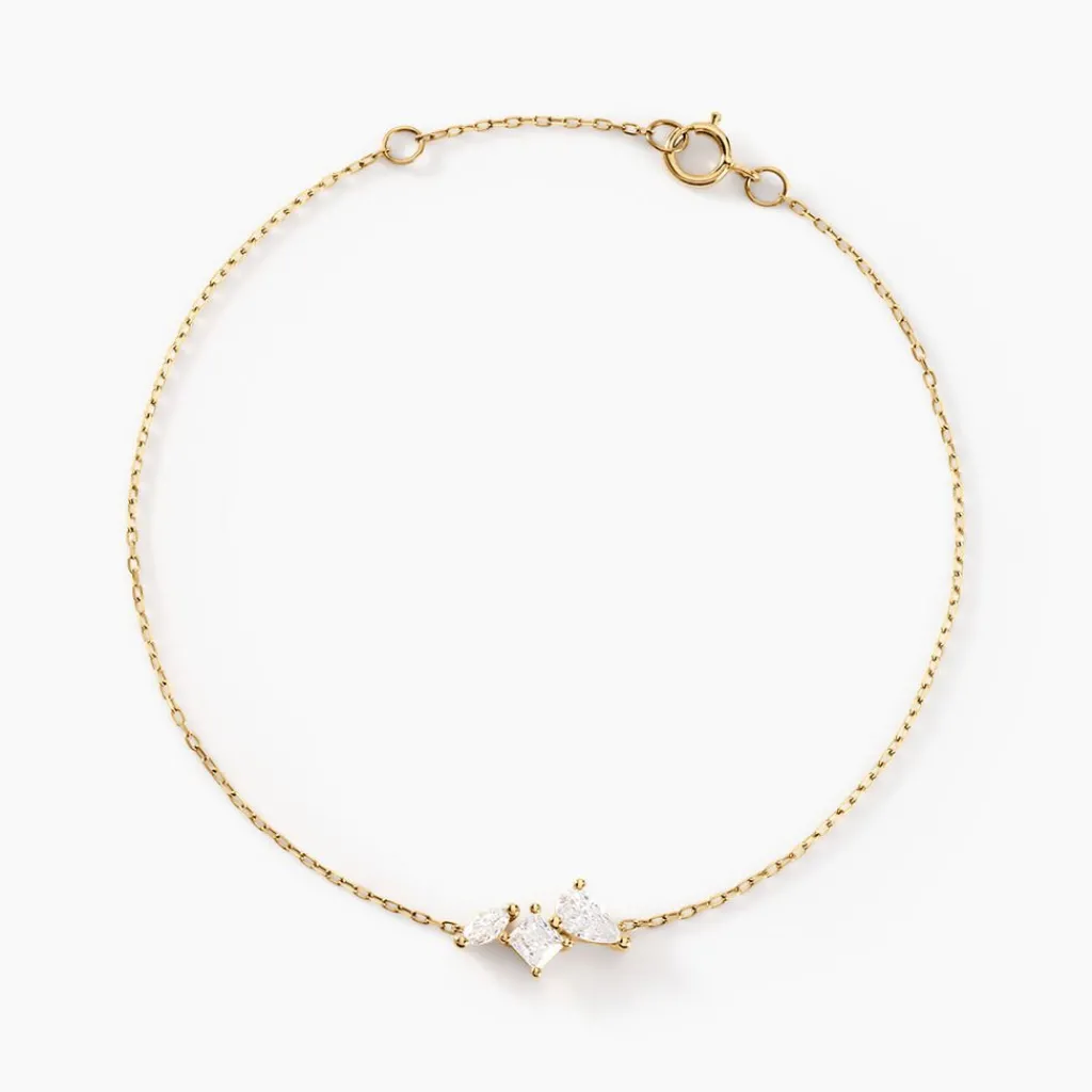 Histoire d'Or Bracelet Shiny Garden Or Jaune Oxyde De Zirconium New