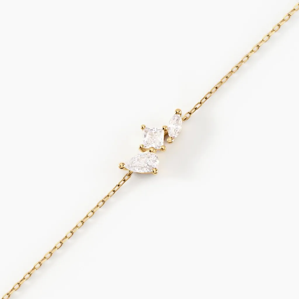 Histoire d'Or Bracelet Shiny Garden Or Jaune Oxyde De Zirconium New