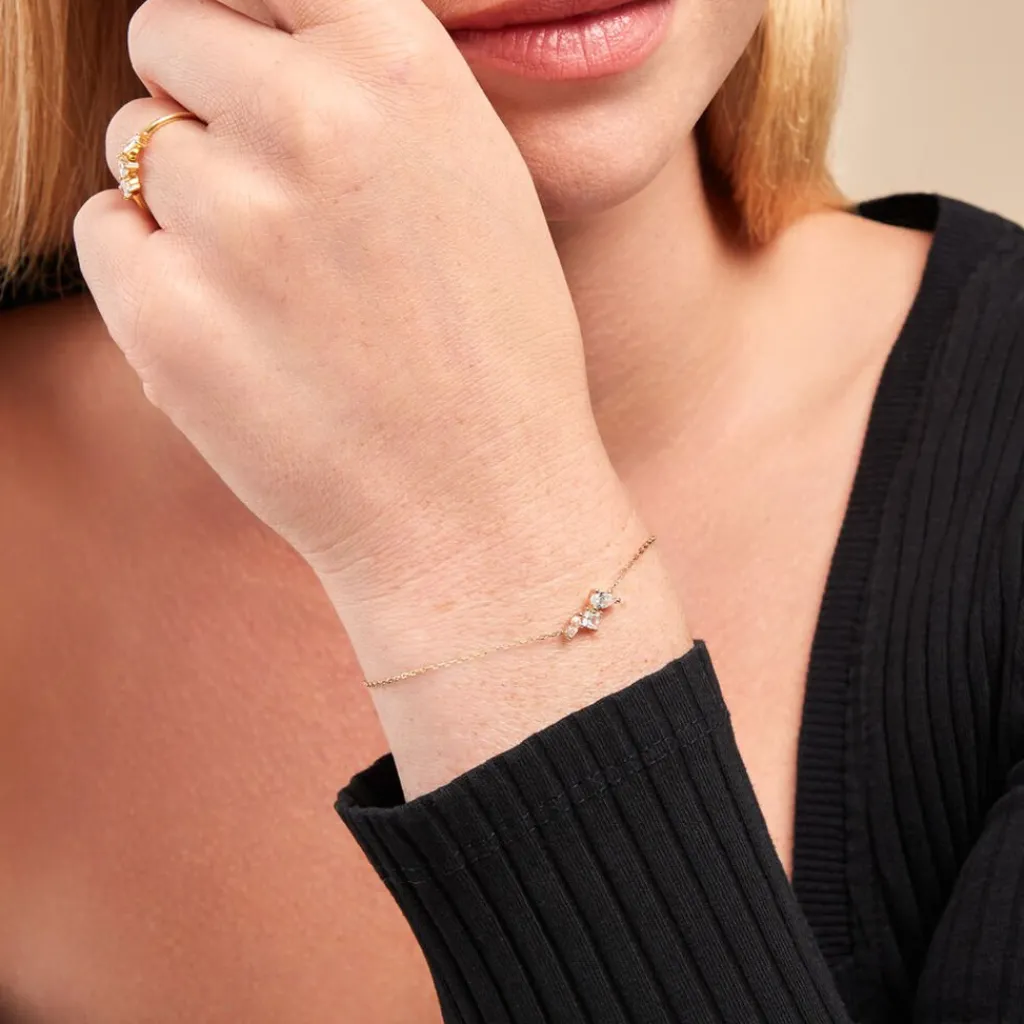 Histoire d'Or Bracelet Shiny Garden Or Jaune Oxyde De Zirconium New