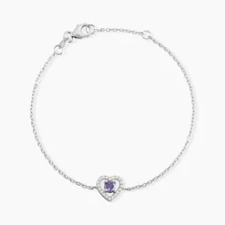 Histoire d'Or Bracelet Suzon Argent Blanc Oxyde De Zirconium argent blanc oxyde aubergine Sale