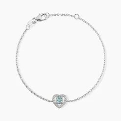 Histoire d'Or Bracelet Suzon Argent Blanc Oxyde De Zirconium argent blanc oxyde bleu sky Hot
