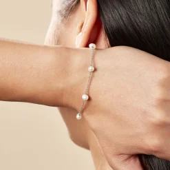 Histoire d'Or Bracelet Tanis Argent Perle De Culture New