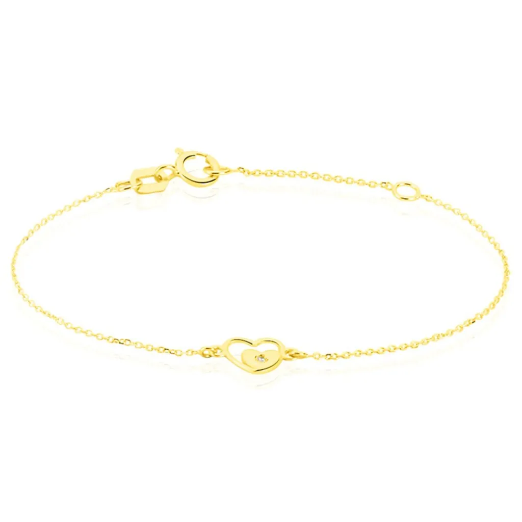 Histoire d'Or Bracelet Terentille Coeur Or Jaune Oxyde De Zirconium Discount