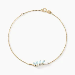 Histoire d'Or Bracelet Tiara Or Jaune Topaze Oxyde De Zirconium or jaune topaze bleu sky Outlet