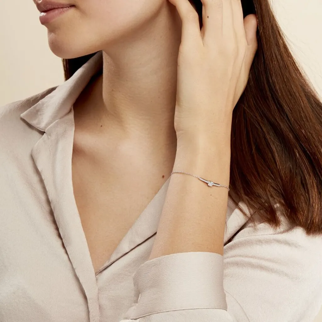 Histoire d'Or Bracelet Tovia Argent Blanc Oxyde De Zirconium