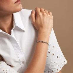 Histoire d'Or Bracelet Trait D'union Argent Blanc Oxyde De Zirconium Best