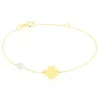 Histoire d'Or Bracelet Trefle Or Jaune Perle De Culture New