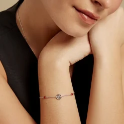 Histoire d'Or Bracelet Umah Argent Blanc Corail Oxyde De Zirconium Hot