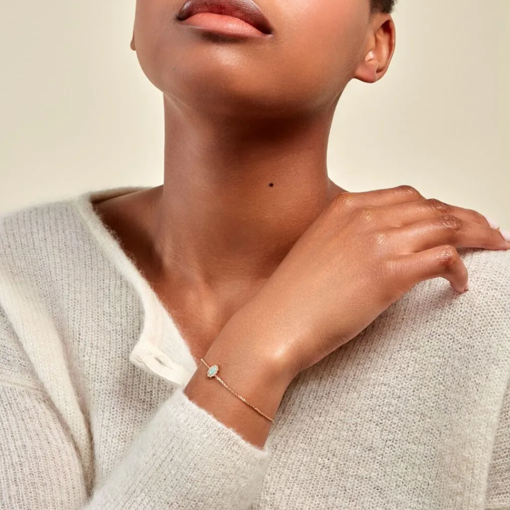 Histoire d'Or Bracelet Vintage Love Plaqué Or Jaune Aventurine Discount