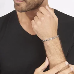 Histoire d'Or Bracelet Vivian Maille Alternee 1/3 Argent Blanc Hot