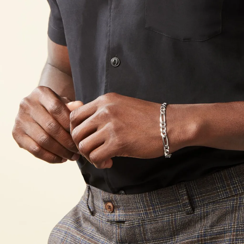 Histoire d'Or Bracelet Vivian Maille Alternee 1/3 Argent Blanc Hot