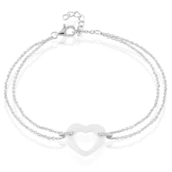 Histoire d'Or Bracelet Vivianne Argent Blanc Oxyde De Zirconium Et Céramique argent blanc céramique blanche New