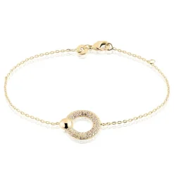 Histoire d'Or Bracelet Vivienna Plaque Or Jaune Oxyde De Zirconium New