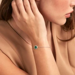 Histoire d'Or Bracelet Zea Argent Blanc Malachite argent blanc malachite vert Sale