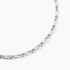 Histoire d'Or Chaîne Anilo Maille Alternée Argent Blanc Sale