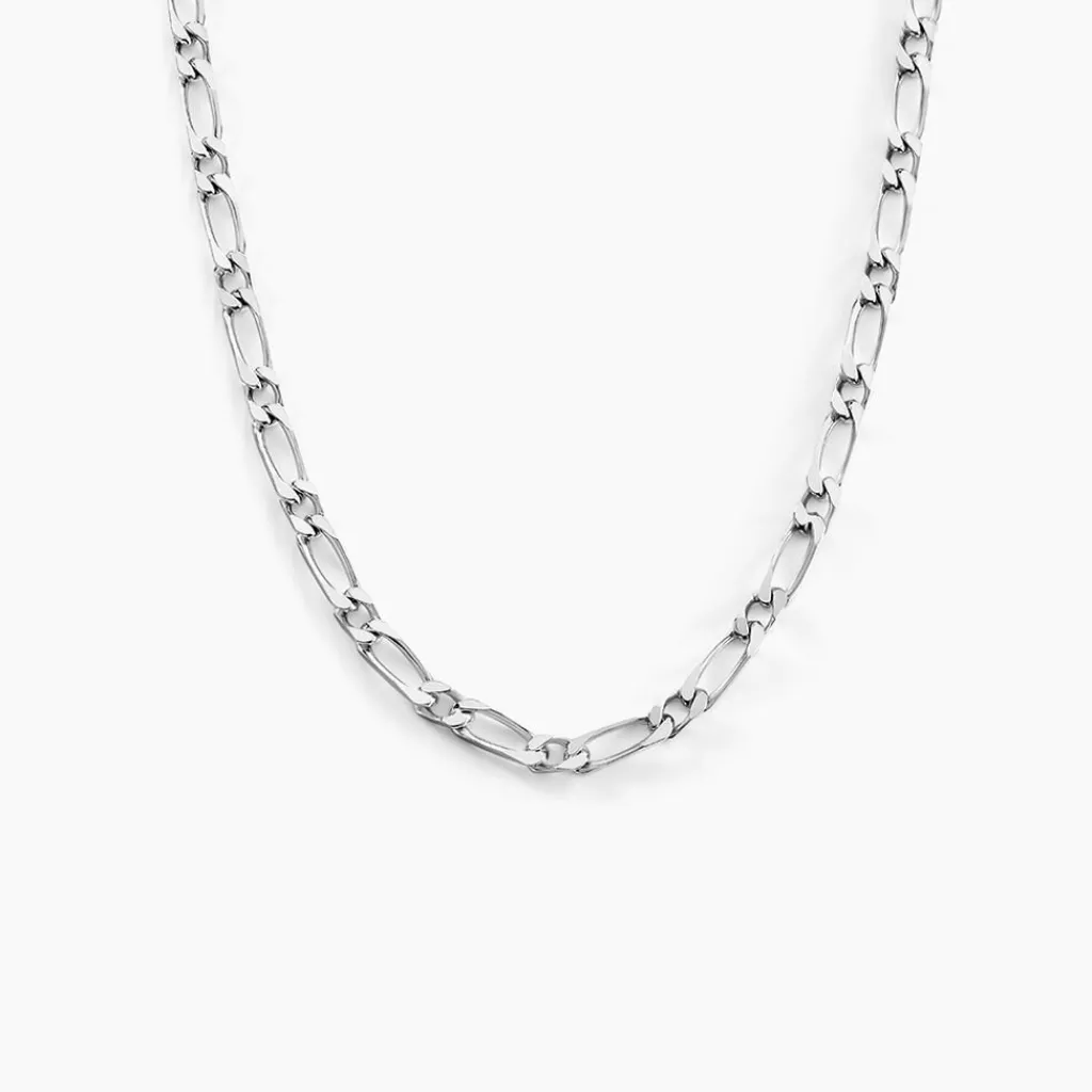 Histoire d'Or Chaîne Anilo Maille Alternée Argent Blanc Sale