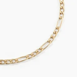 Histoire d'Or Chaîne Bixente Maille Alternee 1/3 Plaqué Or Jaune Discount