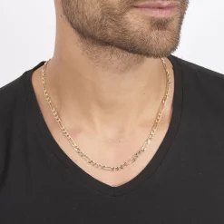 Histoire d'Or Chaîne Bixente Maille Alternee 1/3 Plaqué Or Jaune Discount