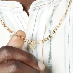 Histoire d'Or Chaîne Bixente Maille Alternee 1/3 Plaqué Or Jaune Discount