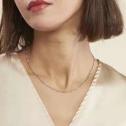 Histoire d'Or Chaîne Cameo Maille Alternee 1/3 or blanc Clearance