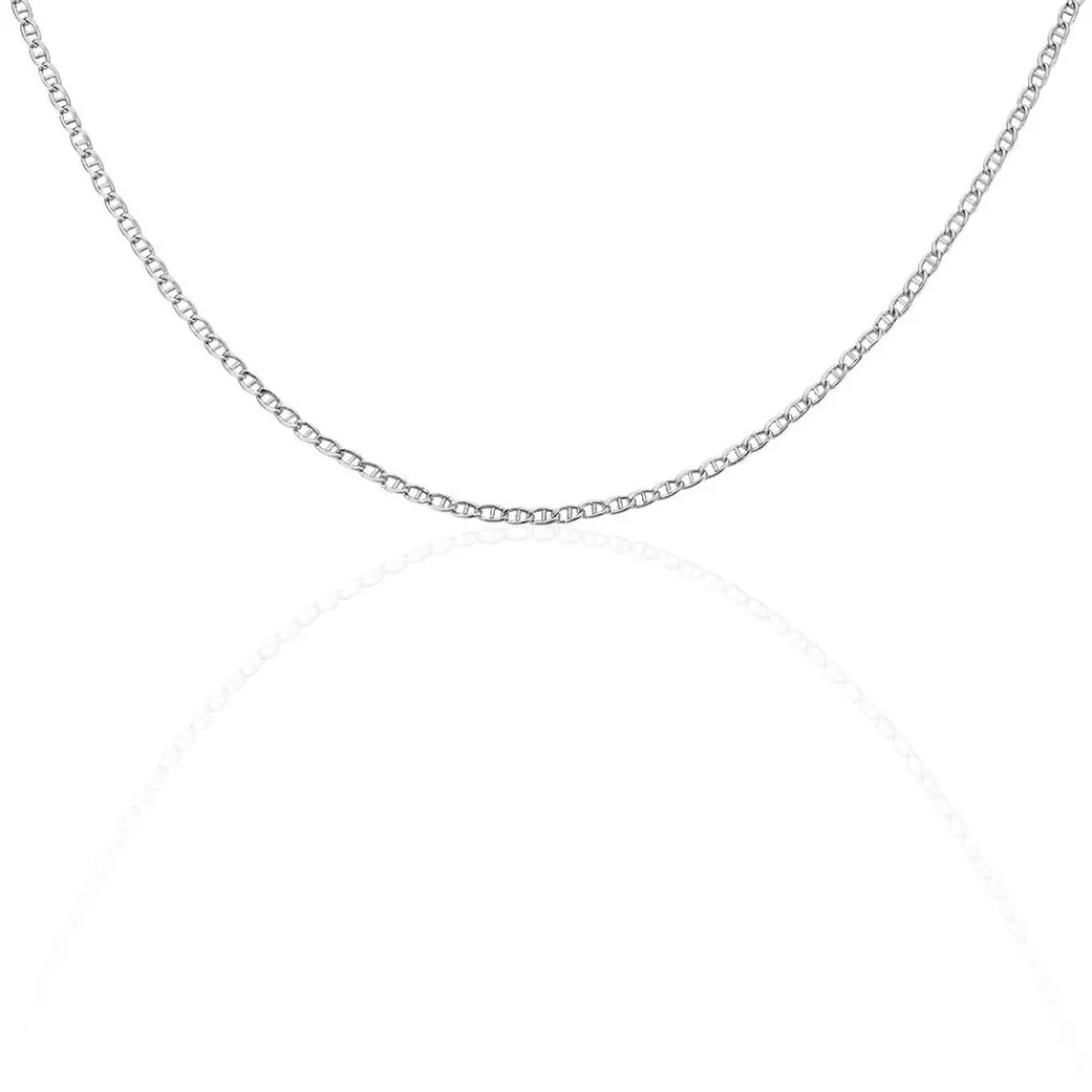 Histoire d'Or Chaîne Capucin Maille Marine Plate or blanc Online