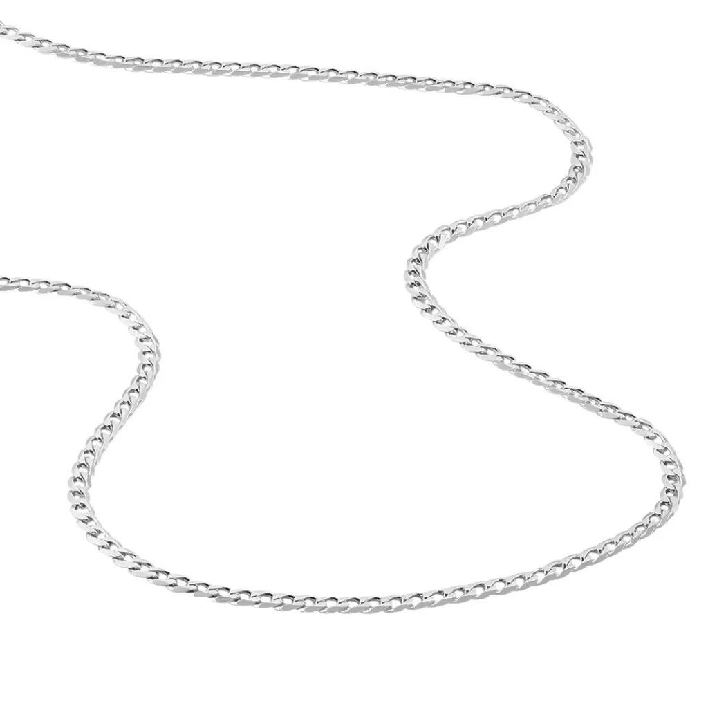 Histoire d'Or Chaîne Casper Maille Gourmette Argent Blanc Hot