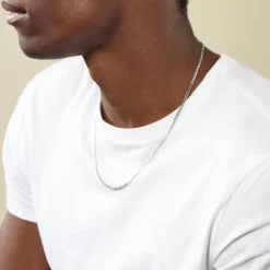 Histoire d'Or Chaîne Casper Maille Gourmette Argent Blanc Hot