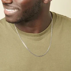 Histoire d'Or Chaîne Casper Maille Gourmette Argent Blanc Hot