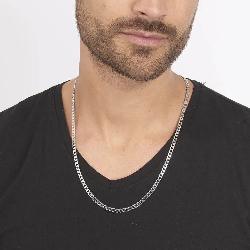 Histoire d'Or Chaîne Casper Maille Gourmette Argent Blanc Online