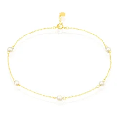 Histoire d'Or Chaîne De Cheville Akif Or Jaune Perle De Culture Best