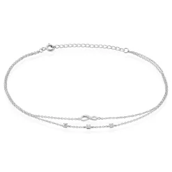 Histoire d'Or Chaîne De Cheville Aurelio Argent Blanc Oxyde De Zirconium Hot