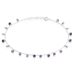 Histoire d'Or Chaîne De Cheville Carolaine Argent Blanc Oxyde De Zirconium argent blanc oxyde violet Online