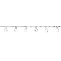 Histoire d'Or Chaîne De Cheville Carolaine De Zirconium argent blanc oxyde Clearance