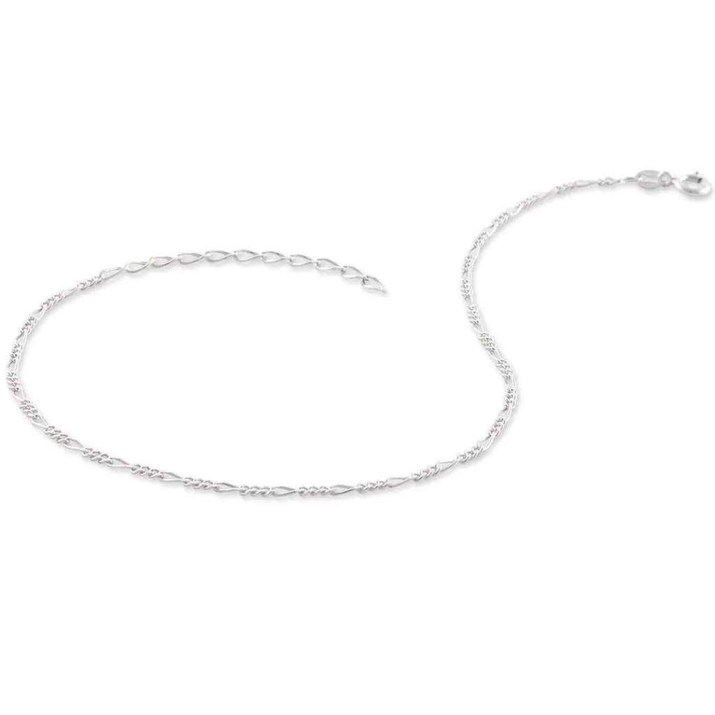 Histoire d'Or Chaîne De Cheville Cleona Maille Alternee 1/3 Argent Blanc Discount
