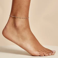 Histoire d'Or Chaîne De Cheville Minia Argent Blanc New