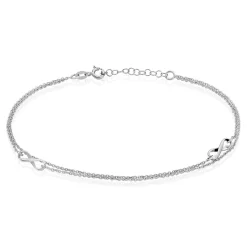 Histoire d'Or Chaîne De Cheville Noelle Argent Blanc Clearance