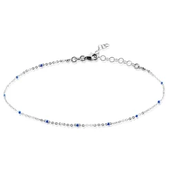 Histoire d'Or Chaîne De Cheville Sherie Argent Blanc New