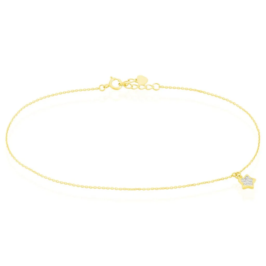 Histoire d'Or Chaîne De Cheville Valentiane Or Jaune Oxyde De Zirconium Online