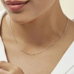 Histoire d'Or Chaîne Igoa Maille Forçat Diamantee or blanc Clearance