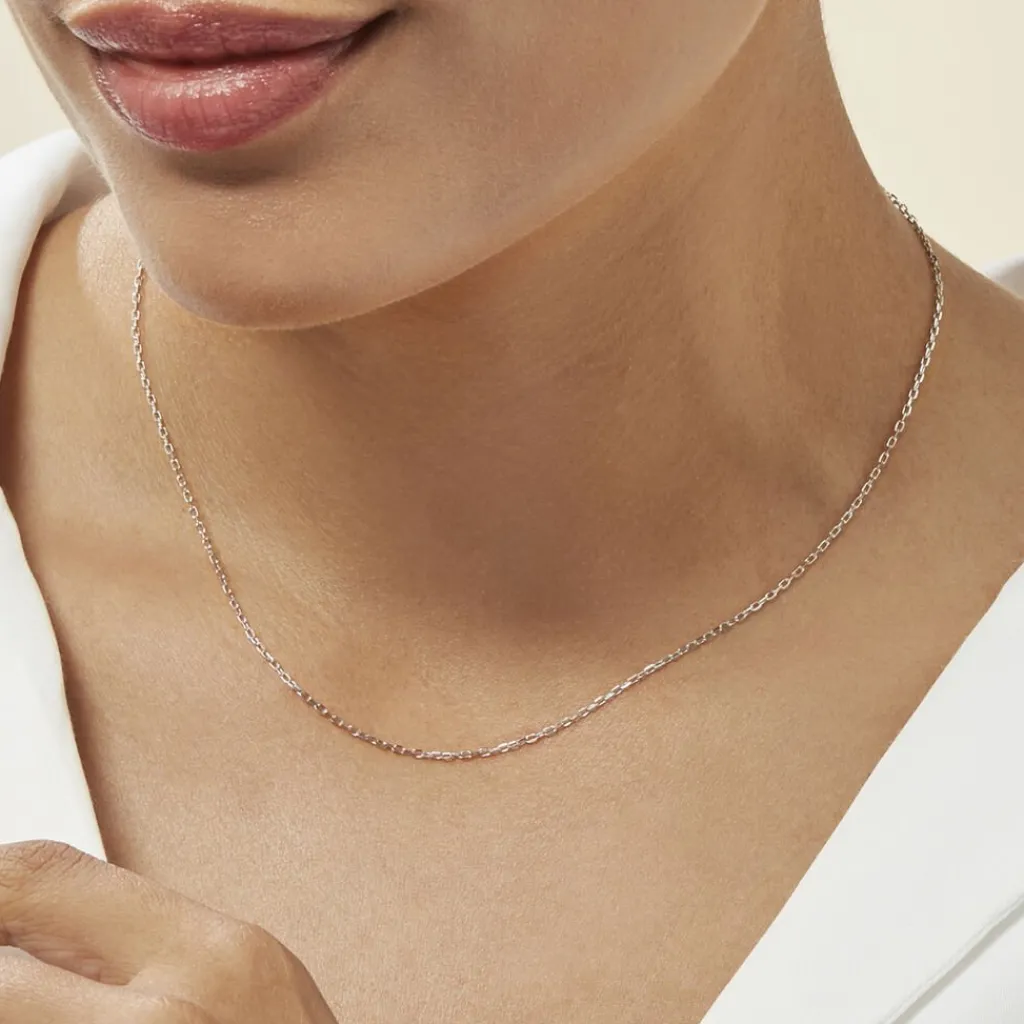 Histoire d'Or Chaîne Igoa Maille Forçat Diamantee Or Blanc Outlet